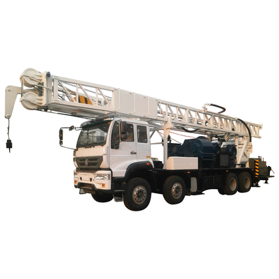 kualitas  Borehole Water Well Drill Rig 600m Truck Mounted With Mud Pump pabrik