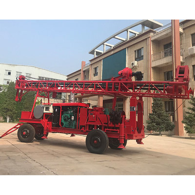 Rig Pengeboran Rotary Lumpur Jenis Trailer, Mesin Pengeboran Lubang Bor Seluler Kedalaman 400m