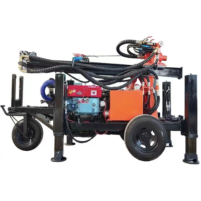 Trailer Mounted Water Well Drill Rig 130m Hidrolik Penuh Untuk Sumur Dangkal