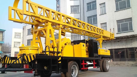 Rig Pengeboran Lubang Bor Rotary, Peralatan Pengeboran Udara Tipe Trailer Untuk 400m