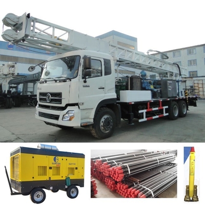 DF300 6*4 Borehole Drilling Rig Truck Type Didukung Oleh Mesin Diesel