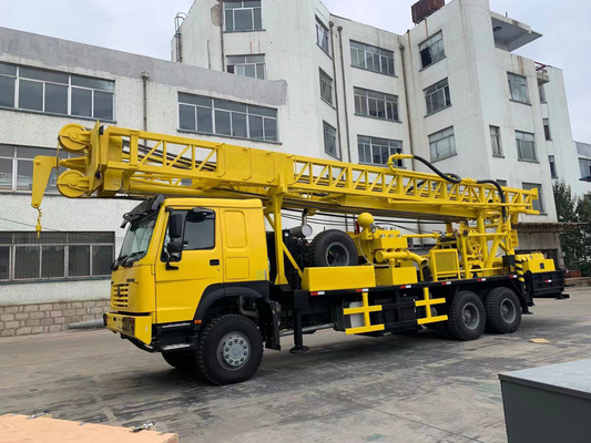 Rig Bor Sumur Air Dth yang Dipasang di Truk Meja Putar 300m Lumpur