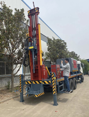 Truk Dipasang HOWO 6x4 Mesin Rig Pengeboran Sumur Air Kompresor Udara
