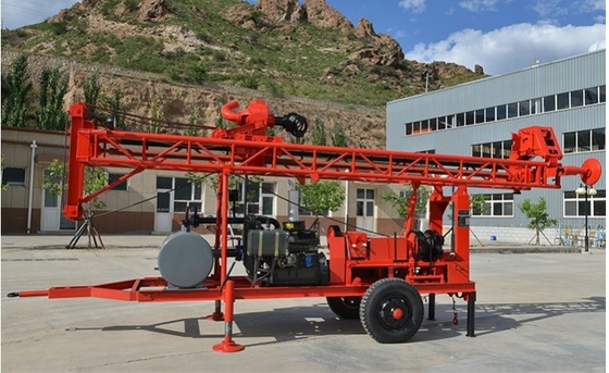 GL-II Air Well Drill Rig Trailer Dipasang 250m kedalaman 90-1200mm diameter lubang