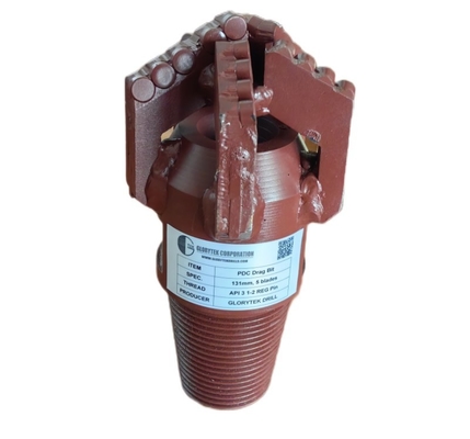 Bore Pdc tahan lama 131mm Drag Bit Untuk Mesin Pertambangan