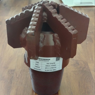 225mm 6 Wings Pdc Drag Bit Untuk Pengeboran Geotermal