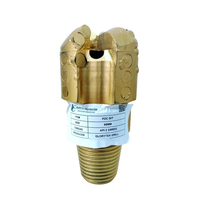 Eksplorasi Mineral 4 bilah minyak bor 98mm PDC Bor Bits