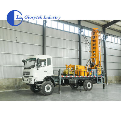 Full Hydraulic Dongfeng 4X4 Truck Borehole Drilling Rig, 500m Depth, 105-350mm Hole Size