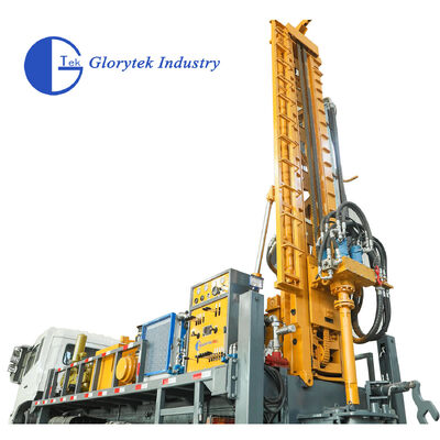 Full Hydraulic Water Well Truck Drilling Rig, kedalaman 500m, rentang 105-350mm