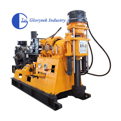 XY-3 Core Drilling Rig dengan kedalaman pengeboran 600m, diameter dalaman spindle 96mm, dan kapasitas angkat 3000kg untuk eksplorasi geologi