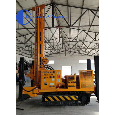 GL500S Crawler Type Borehole Water Well Drilling Rig dengan kedalaman 500m dan mesin diesel 153KW
